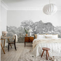 Bellewood, Gray Toile Mural Wallpaper - room preview 08